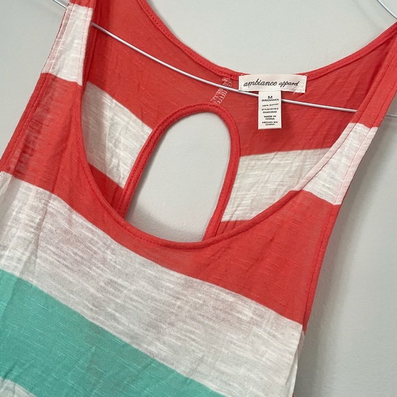 Striped Ambiance Apparel Tank. Size M. - Picture 4 of 5